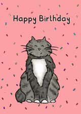 Cute Cat Confetti Happy Birthday Card created by Meg Lillicrap Studio