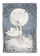 Romantic Love Card For Significant Other - Swans - Me, You, the Moon & the Mice created by Erlenmeyer