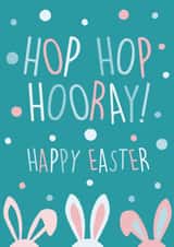 Hop Hop Hooray! A very bunny cute Easter card for kids - Happy Easter created by Hiya Pal