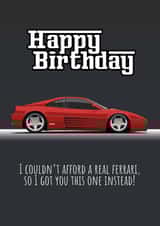 Funny Ferrari Birthday Card created by Christian Williams Design