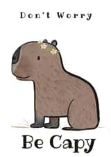 Cute capybara card created by SootysSweetScribbles
