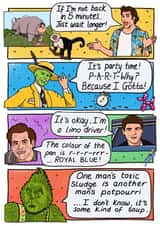 Colourful Jim Carrey quote card for any occasion created by Homebird Art