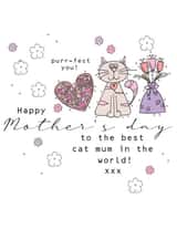 A cute mother's day card to the best cat mum in the world. created by Eggbert & Daisy