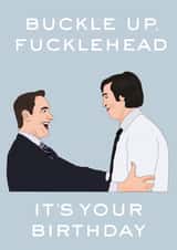 Funny Succession Birthday Card with Cousin Greg and Tom Wambsgans created by Sophisticards