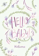 Cute New Baby Card - Hello Baby - Welcome created by Just Words