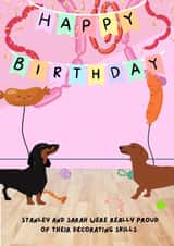 Sweet Cute Dachshund Happy Birthday Card Sausage Party created by Phoenix Fyre Cards