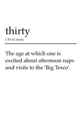 30th Birthday Card - Funny Definition of thirty. created by The Card Smith