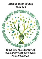 Step Dad Stepdad StepFather Daddy Fathers Day Card Dna Loving me as your own created by Phoenix Fyre Cards