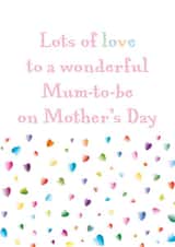 Pretty Mother's Day card for a Mum-to-be - Lots of Love - Colourful Hearts created by size3art