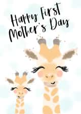 Sweet First Mother’s Day Card - Mummy and Baby Giraffe created by Paper Wishes Co