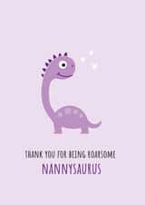 Cute Roarsome Nannysaurus Dinosaur Card – Mother’s/Grandparent’s Day – Thank you created by Yay Days