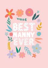 Best nanny ever floral card - Nanny Mother’s Day card - Nanny birthday card created by Pearl Studio