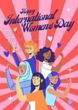 Happy International Women's Day celebration card - Strong women - Feminism created by Nina Bombina