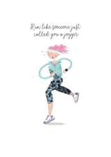 Funny Birthday Card - Female - Runner created by Pink Pig