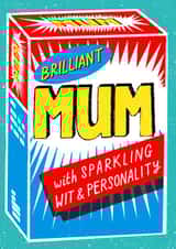 Funny Mother's Day Card - Brilliant Mum Washing Powder box created by Rebecca McConnachie