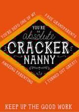 Funny Nanny Jacobs Cracker Card - You're an absolute cracker created by la la la Designs