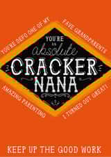 Funny Nana Jacobs Cracker Card - You're an absolute cracker created by la la la Designs