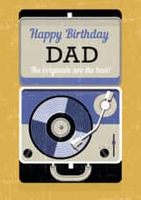 Retro Birthday Card - For Dad - Record Player created by 0nly Me!