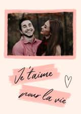 Personalised Anniversary Photo Card created by Lisa Wardle - Je t’aime pour la vie French Anniversary Personalised Photo Card 19700