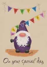 Cute Gonk/Gnome Birthday card - On your special Day created by Alex M Illustrates