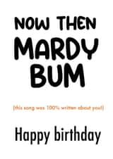 Happy birthday Mardy Bum! - song lyrics - funny cute - arctic monkeys created by Pink Shed Designs