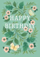 Pretty Birthday Card - Flowers - Butterfly created by Ricicle Cards