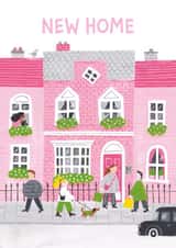New Home | Housewarming | Congratulations | New House | Pink Townhouse | Pretty created by Ricicle Cards