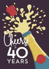 Cute Birthday/Anniversary Card -  Cheers to 40 Years created by Little Red Cherry