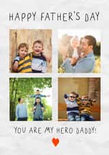 Personalised Father's Day Photo Card created by @hollielonglanddesigns - Cute Father's Day Card - You Are My Hero - Daddy