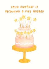 Funny cute birthday card — your birthday is becoming a fire hazard — for friends created by Rebekah Klimuck