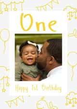 Personalised Birthday Photo Card created by @hollielonglanddesigns - Cute Birthday Card - 1st Birthday