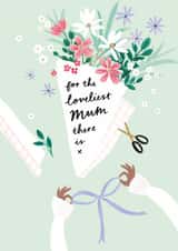 Pretty Birthday/Mother's Day Card - Loveliest Mum - Flower Bouquet created by Helen Mackay