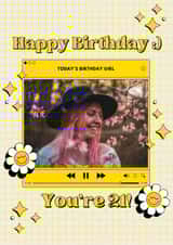 Personalised Birthday Photo Card created by Yan Yu Lee - Cute Birthday Card - 21st - Music