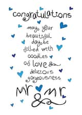 Congratulations Mr & Mr - Wedding, Anniversary or Engagement Card for Husbands created by Love and Happy Stuff