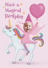 Personalised Birthday Photo Card created by Aimee Beaven - Cute Birthday Card - Unicorn - Magical Day