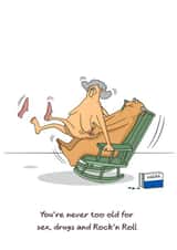 Funny Birthday/Anniversary Card - Sex, Drugs and Rock'n Roll created by Swizzoo