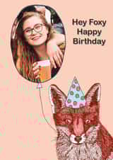 Personalised Photo Card created by Pearl Illustrations - Fox birthday Personalised Photo Card 48721