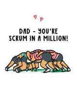 Funny Father's Day Card - Rugby - Scrum in a Million created by Of Life & Lemons Ltd.