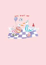 Fun card for a ladies birthday. Seagulls on a night out. created by Inked and Pretty