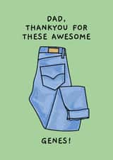 Funny Father's Day Card - Dad - Awesome Genes created by Ink Icons 