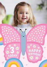 Personalised Birthday Photo Card created by Macie Dot Doodles - Cute Birthday Card - 3rd - Butterfly