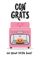 Pregnancy Congratulations Card, Bun In Oven, Mum To Be Card, Expecting a Baby created by Pixie Brown