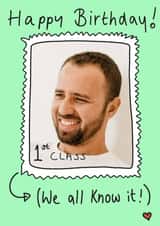 Personalised Birthday Photo Card created by Amelia Paveley - Cute Birthday Card - First Class Stamp