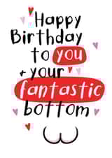 Cheeky birthday card for significant other - fantastic bottom created by CardsByGem