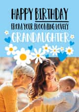 Personalised Birthday Photo Card created by Superlush Cards - Pretty Birthday Card - Blooming Lovely Granddaughter