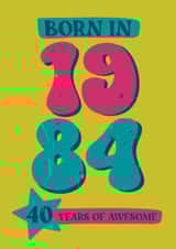 40th birthday card - Born in 1983 created by Giddy Kipper
