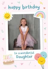 Personalised Birthday Photo Card created by Macie Dot Doodles - Cute Birthday Card - Wonderful Daughter