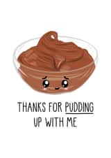 Cute Thank you card - Pudding - Apology Card created by Just Joy Designs
