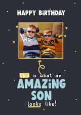 Personalised Birthday Photo Card created by LynseyLovez - Cute Birthday Card - Amazing Son