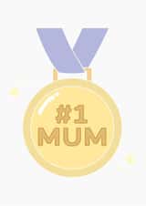 Cute card for the best Mum - Number one Mum created by Helen Stephanie Design